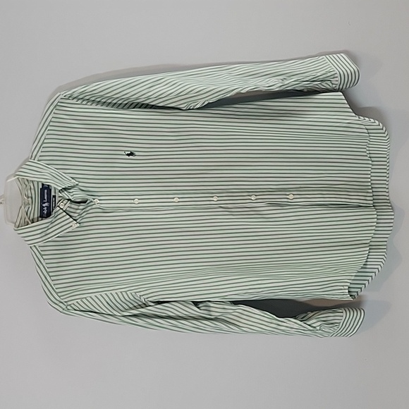 Ralph Lauren green stripe button down shirt - Picture 1 of 8